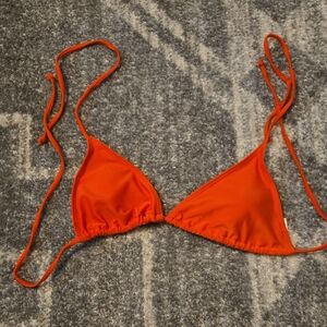 Vibrant Orange Triangle Bikini Top